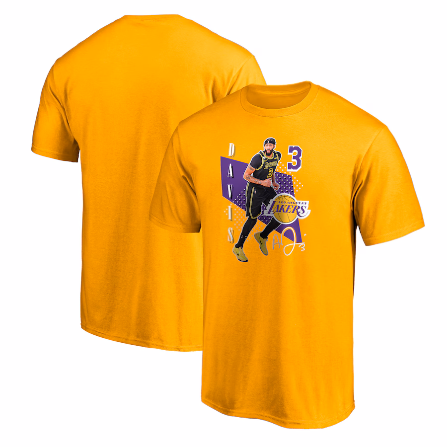 Men's Los Angeles Lakers Anthony Davis Fanatics Gold Pick & Roll T-Shirt - SUjersey01
