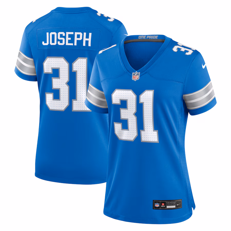 Women's Detroit Lions Kerby Joseph Nike  Blue Team Game Jersey - SUjersey01