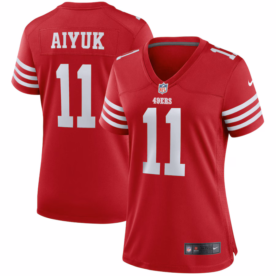 Women's San Francisco 49ers Brandon Aiyuk Nike Scarlet Player Jersey - SUjersey01