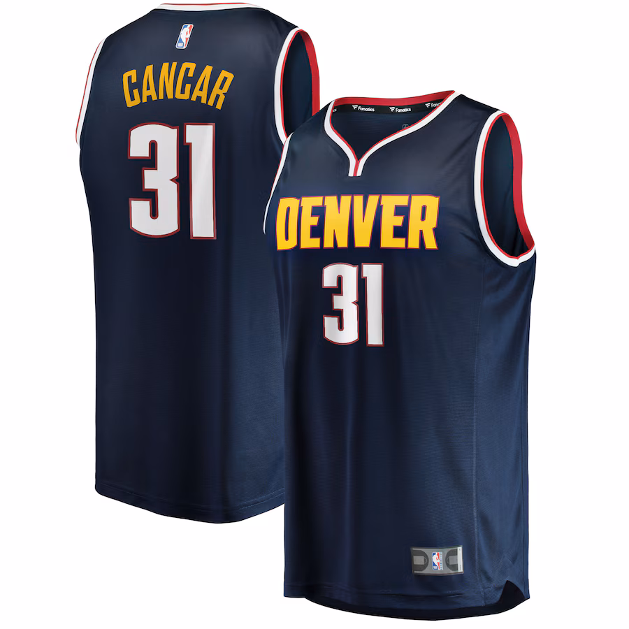 Men's Denver Nuggets Vlatko Cancar Fanatics Navy 2021/22 Fast Break Replica Jersey - Icon Edition - SUjersey01