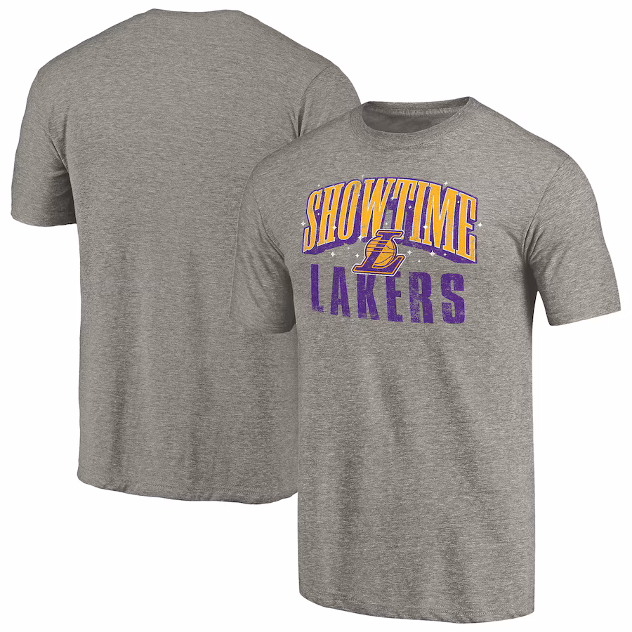 Men's Los Angeles Lakers Gray Hometown Collection Showtime Tri-Blend T-Shirt - SUjersey01