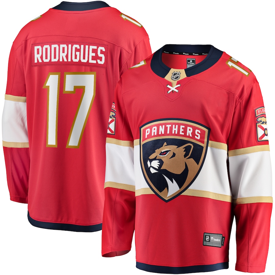 Men's Florida Panthers Evan Rodrigues Fanatics Red Home Breakaway Jersey - SUjersey01