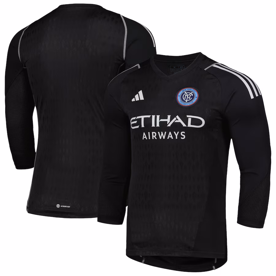 Men's New York City FC adidas Black 2023 Goalkeeper Long Sleeve Replica Jersey - SUjersey01