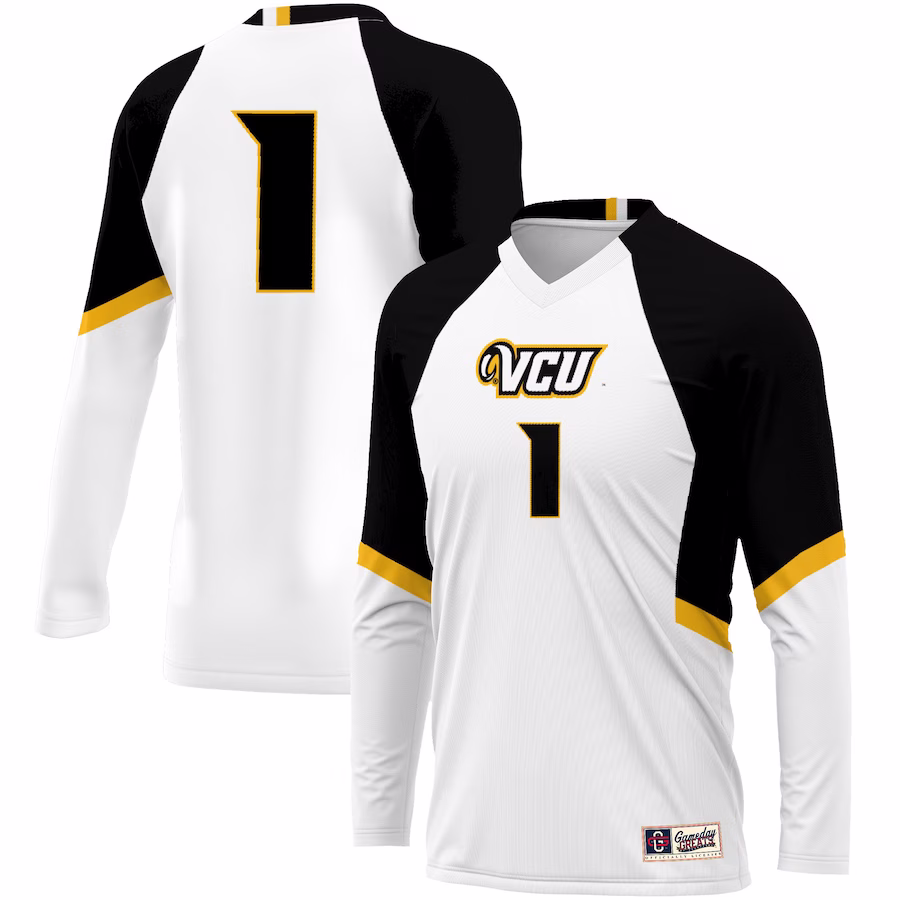 #1 VCU Rams GameDay Greats Youth Women's Volleyball Lightweight Fashion Jersey - White - SUjersey01