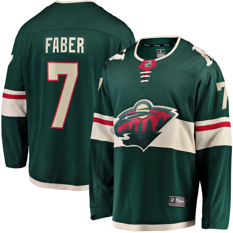 Men's Minnesota Wild Brock Faber Fanatics Branded Green Home Breakaway Player Jersey - SUjersey01