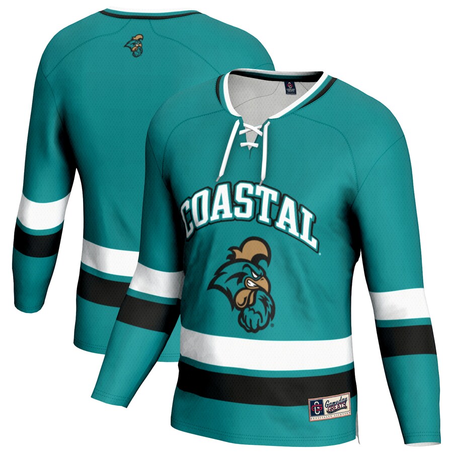 Men's GameDay Greats Teal Coastal Carolina Chanticleers Hockey Jersey - SUjersey01