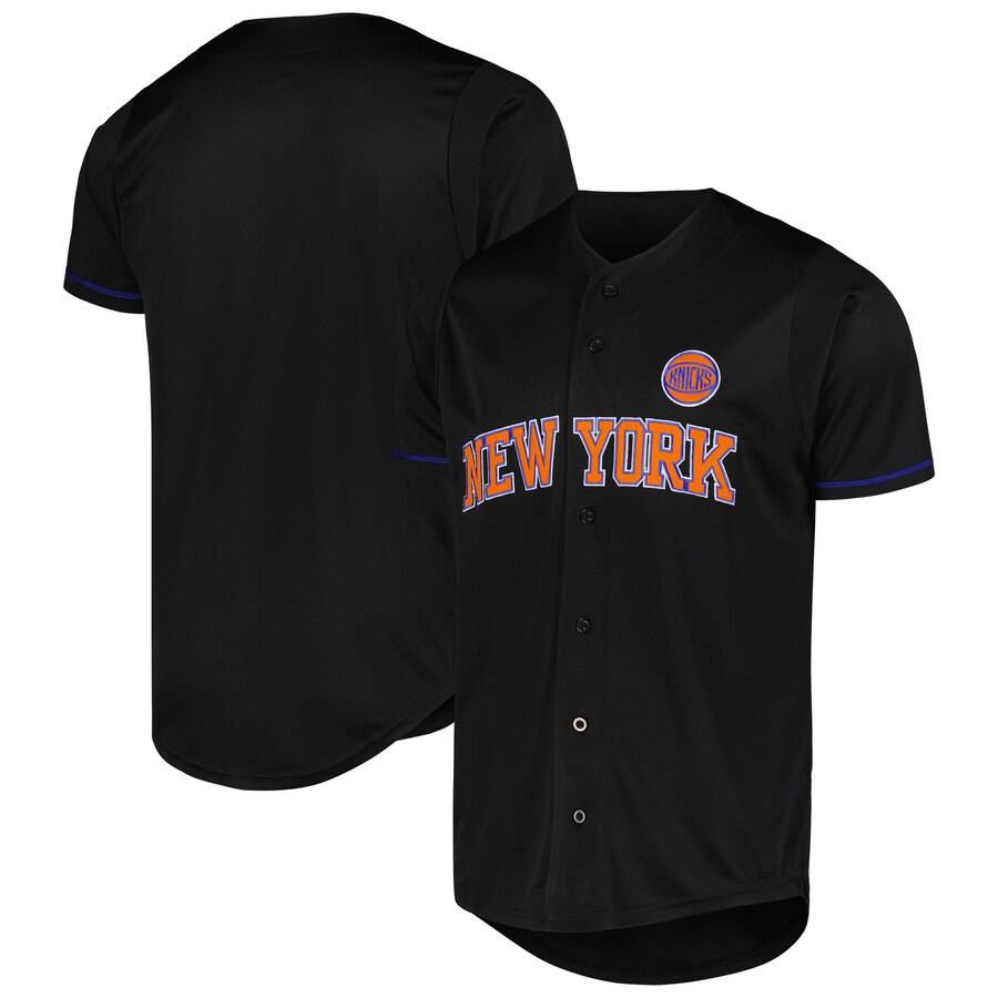 Men's New York Knicks Fanatics Black Pop Baseball Jersey - SUjersey01