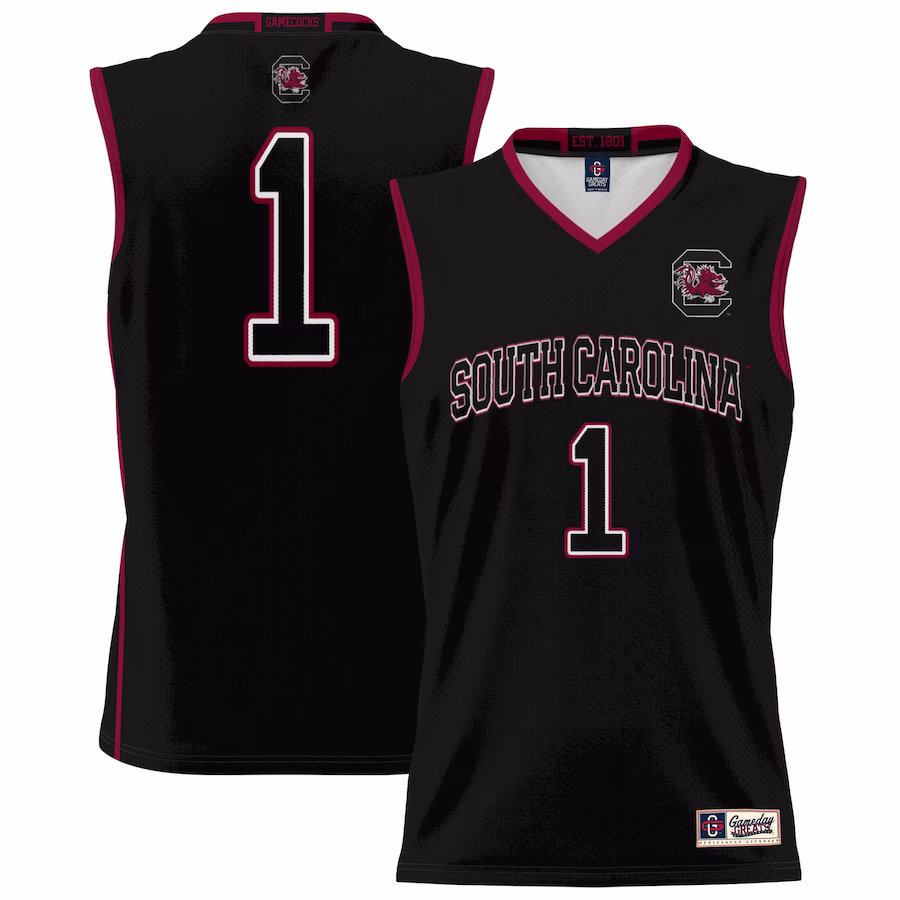 #1 South Carolina Gamecocks GameDay Greats Unisex Lightweight Basketball Jersey - Black - SUjersey01