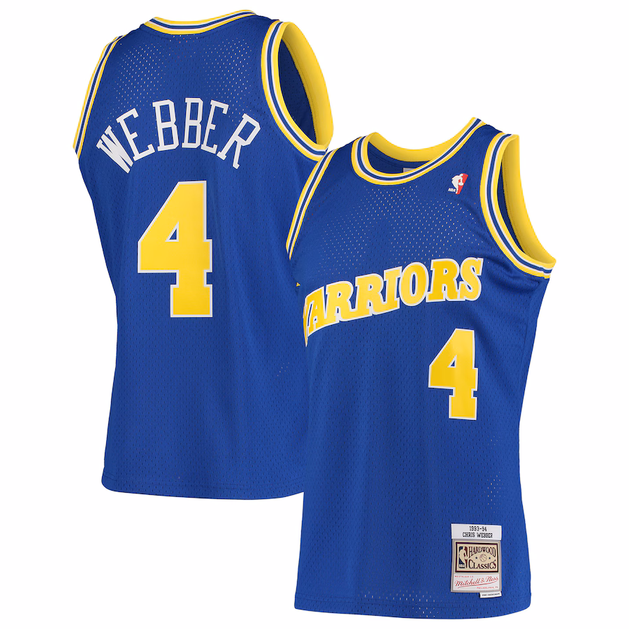 Men's Golden State Warriors Chris Webber Mitchell & Ness Royal 1993/94 Hardwood Classics Swingman Jersey - SUjersey01