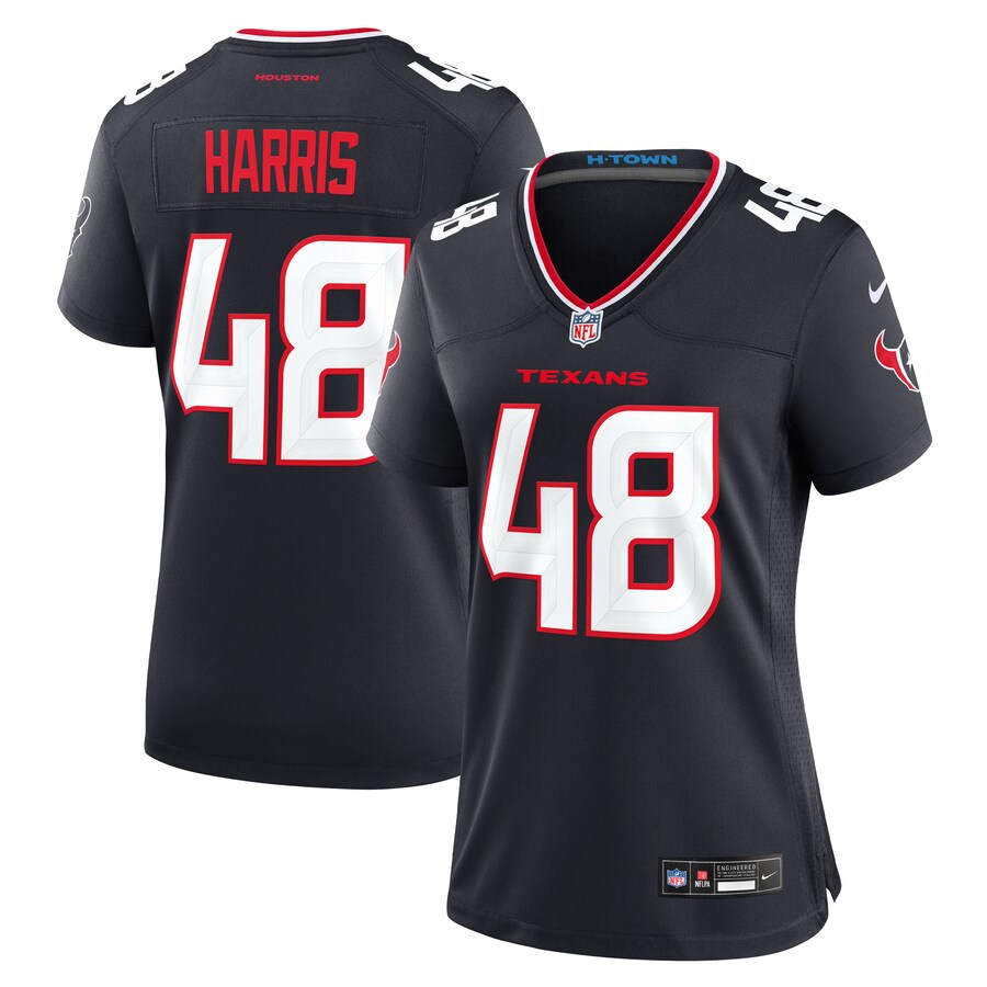 Women's Houston Texans Christian Harris Nike Navy Team Game Jersey - SUjersey01
