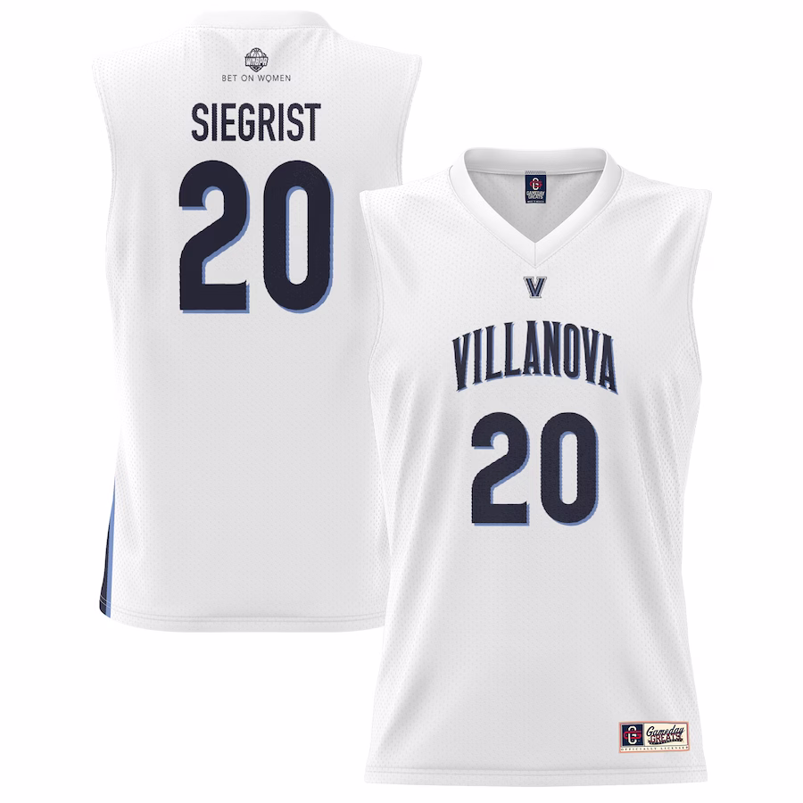 Madison Siegrist Villanova Wildcats GameDay Greats Youth Lightweight Basketball Alumni Jersey - White - SUjersey01