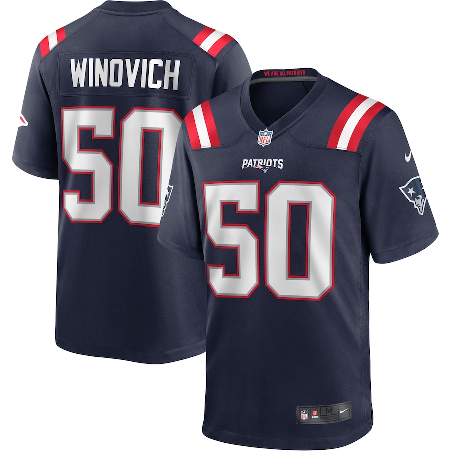 Men's New England Patriots Chase Winovich Nike Navy Game Player Jersey - SUjersey01
