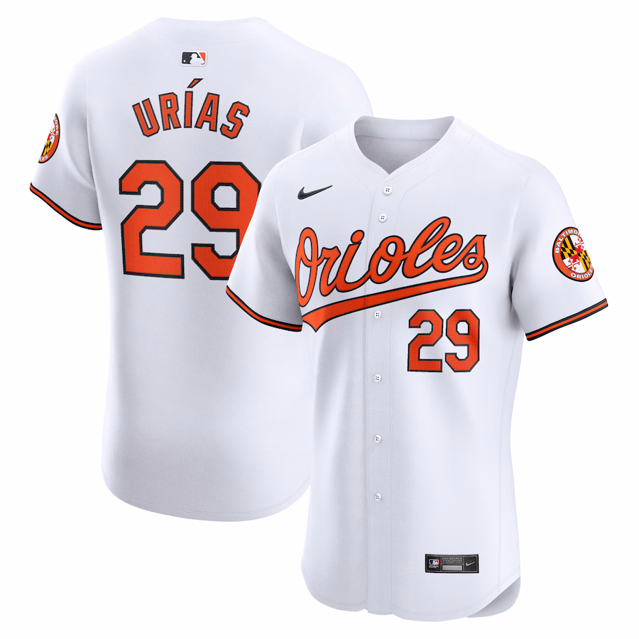 Men's Baltimore Orioles Ramon Urias Nike White Home Elite Player Jersey - SUjersey01