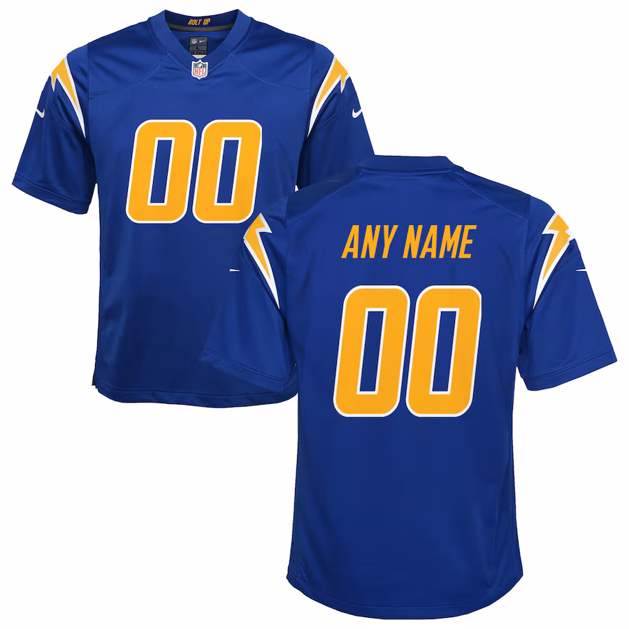 Youth Los Angeles Chargers Nike Royal Alternate Custom Game Jersey - SUjersey01