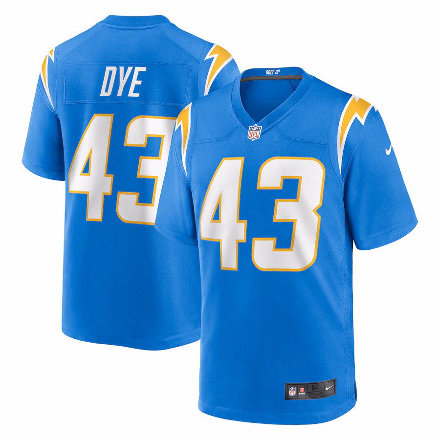 Men's Los Angeles Chargers Troy Dye Nike  Powder Blue  Game Jersey - SUjersey01