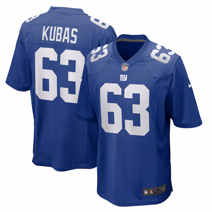 Men's New York Giants Jake Kubas Nike Royal Team Game Jersey - SUjersey01