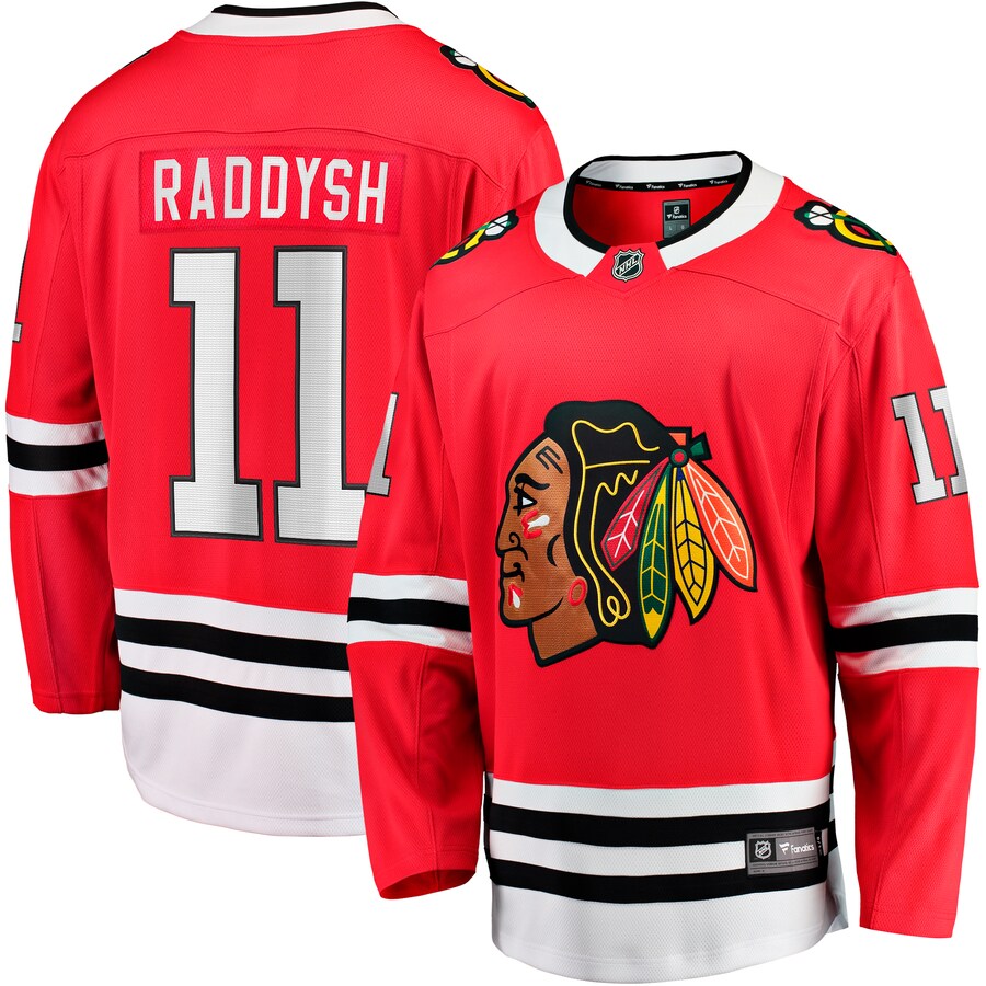 Men's Chicago Blackhawks Taylor Raddysh Fanatics Branded Red Home Breakaway Jersey - SUjersey01