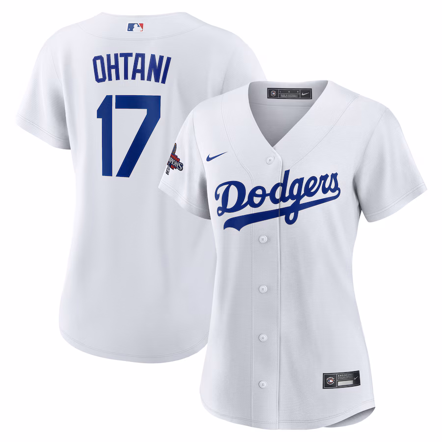 Women's Los Angeles Dodgers Shohei Ohtani Nike White 2024 World Series Champions Home Replica Player Jersey - SUjersey01