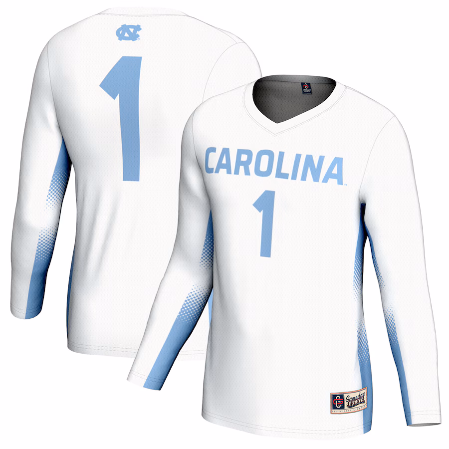 #1 North Carolina Tar Heels GameDay Greats Youth Lightweight Women's Volleyball Jersey - White - SUjersey01