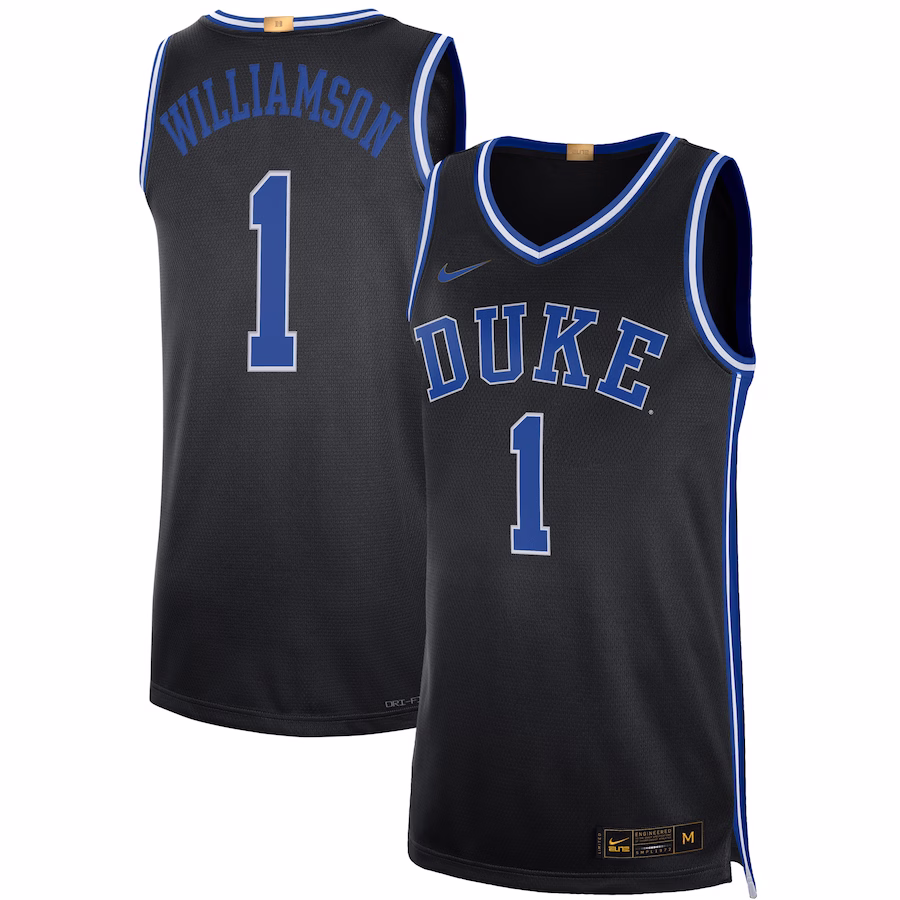 Zion Williamson Duke Blue Devils Nike Alumni Player Limited Basketball Jersey - Black - SUjersey01