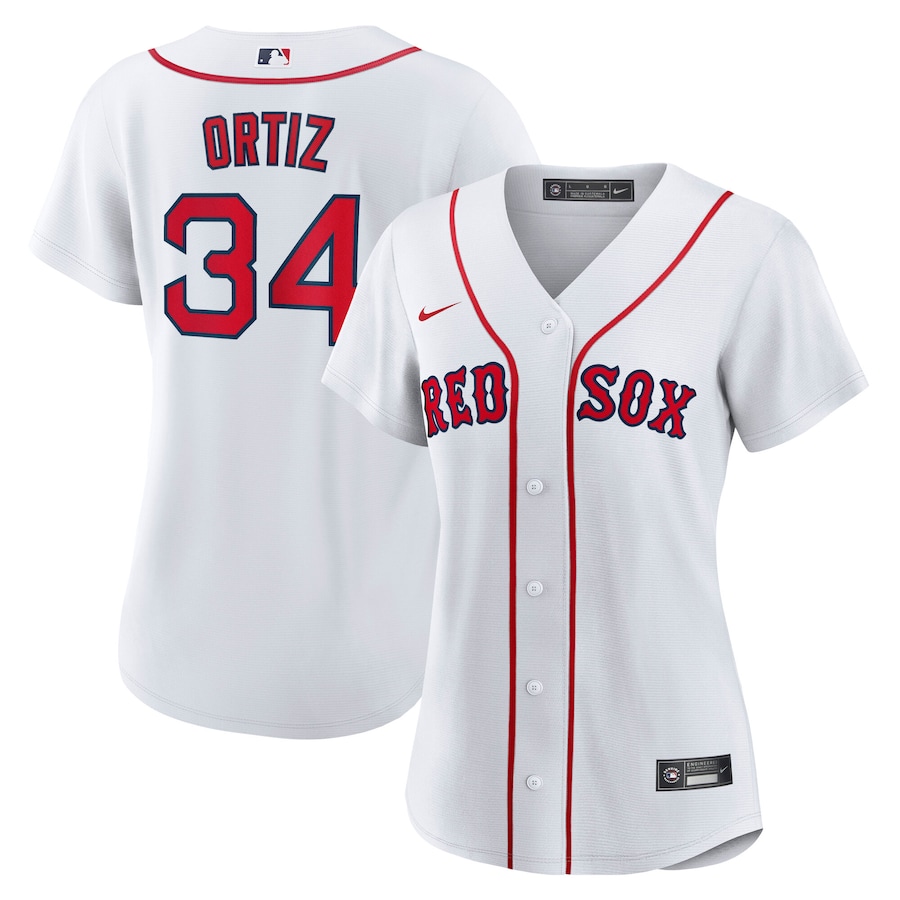 Women's Boston Red Sox David Ortiz Nike White Home Replica Jersey - SUjersey01