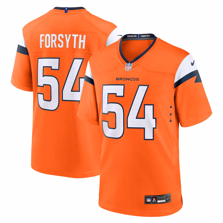 Men's Denver Broncos Alex Forsyth Nike Orange Team Game Jersey - SUjersey01