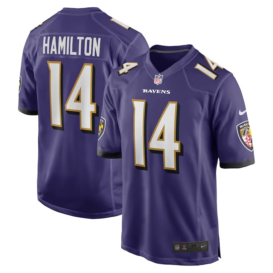 Men's Baltimore Ravens Kyle Hamilton Nike Purple Player Game Jersey - SUjersey01