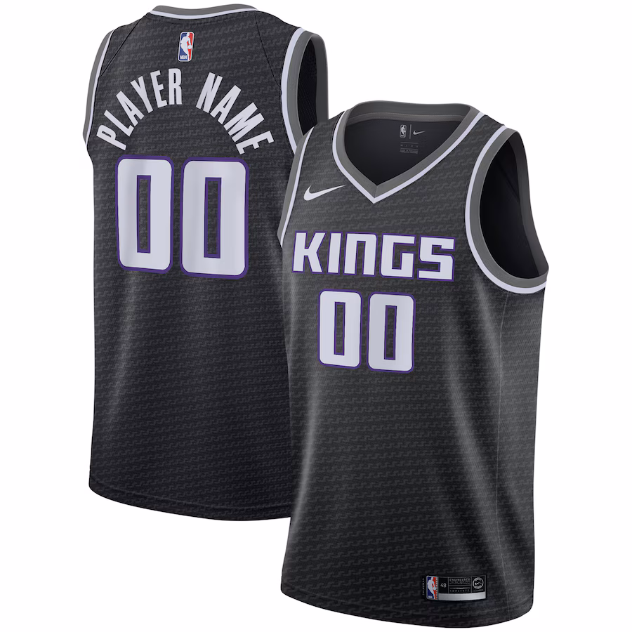 Men's Sacramento Kings Nike Black Swingman Custom Jersey - Statement Edition - SUjersey01