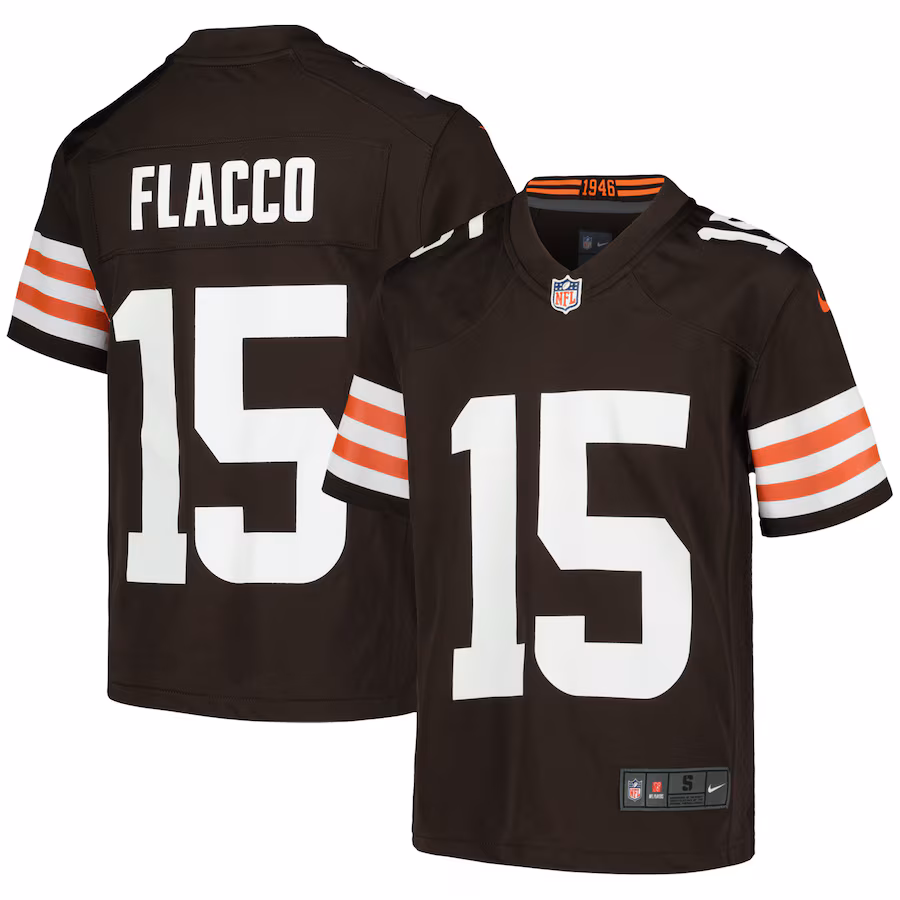 Youth Cleveland Browns Joe Flacco Nike Brown Game Jersey - SUjersey01