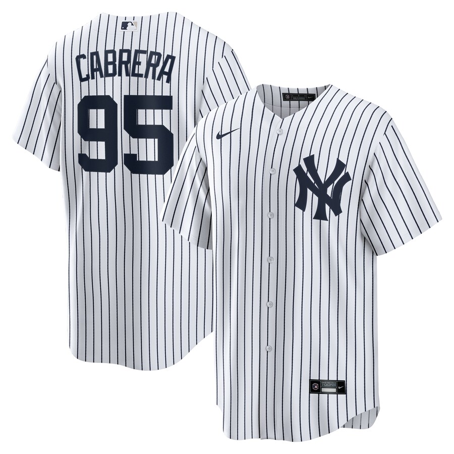 Men's New York Yankees Oswaldo Cabrera Nike White Home Replica Jersey - SUjersey01