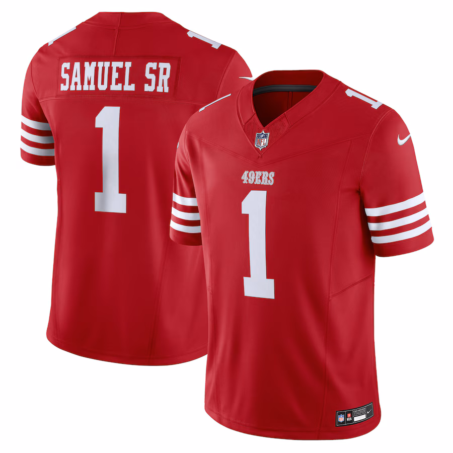 Men's San Francisco 49ers Deebo Samuel Sr Nike Scarlet Vapor F.U.S.E. Limited Jersey - SUjersey01