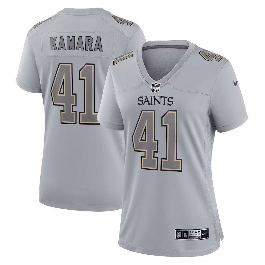 Women's New Orleans Saints Alvin Kamara Nike Gray Atmosphere Fashion Game Jersey - SUjersey01