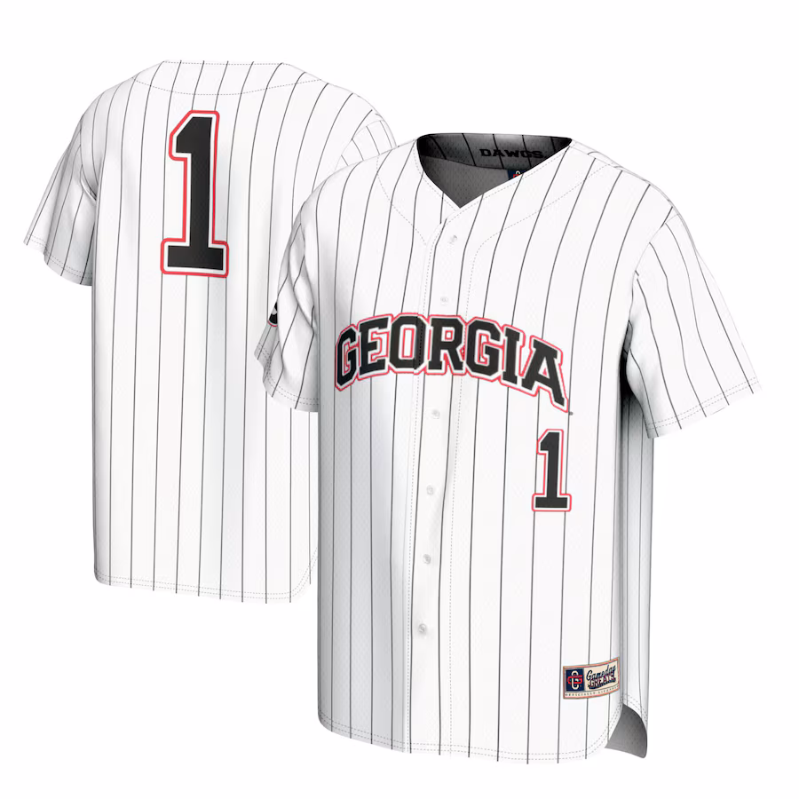 Youth GameDay Greats #1 White Georgia Bulldogs Lightweight Baseball Jersey - SUjersey01
