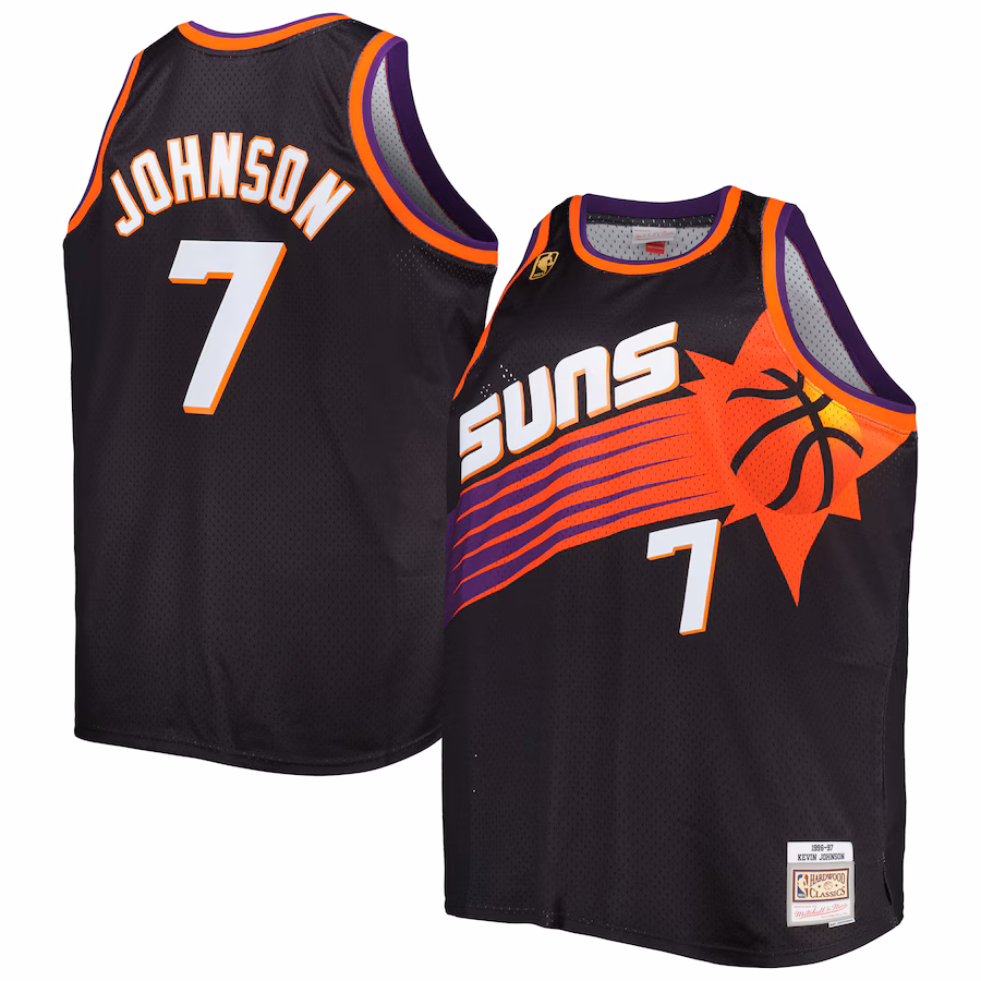Men's Phoenix Suns Kevin Johnson Mitchell & Ness Black Big & Tall Hardwood Classics 1996/97 Swingman Jersey - SUjersey01