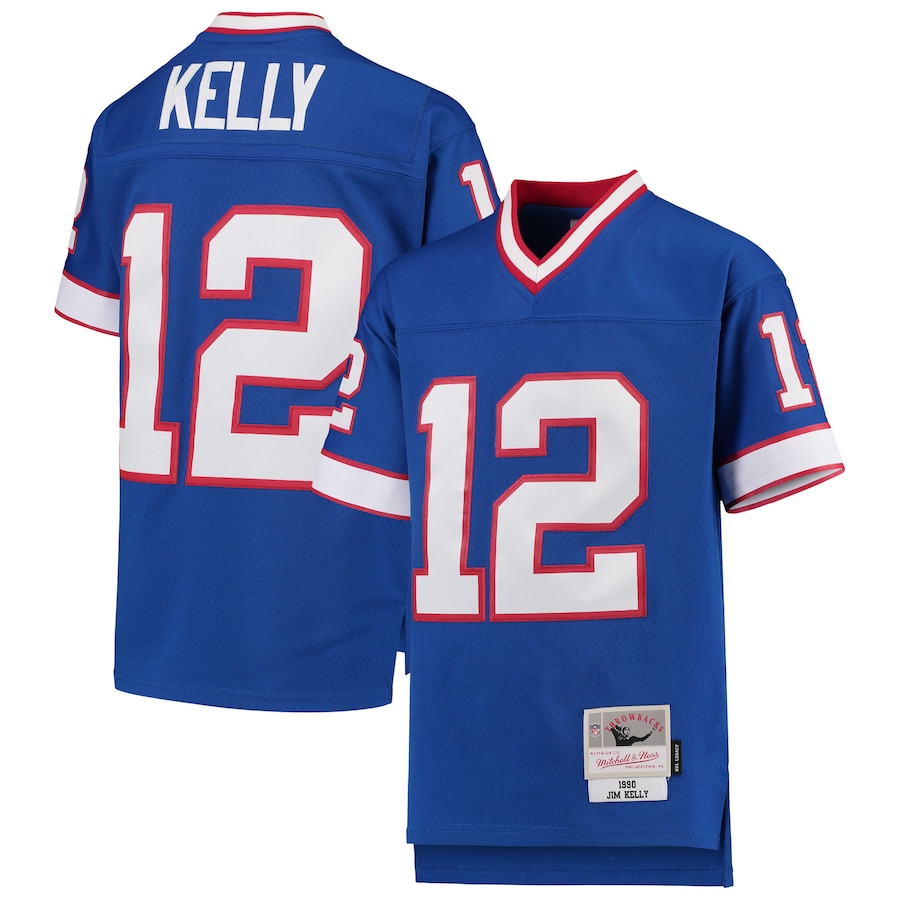 Youth Buffalo Bills Jim Kelly Mitchell & Ness Royal 1990 Legacy Retired Player Jersey - SUjersey01