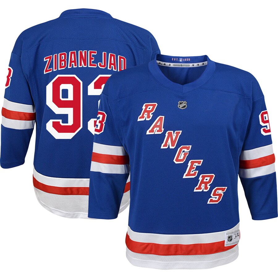 Youth New York Rangers Mika Zibanejad Blue Home Replica Player Jersey - SUjersey01