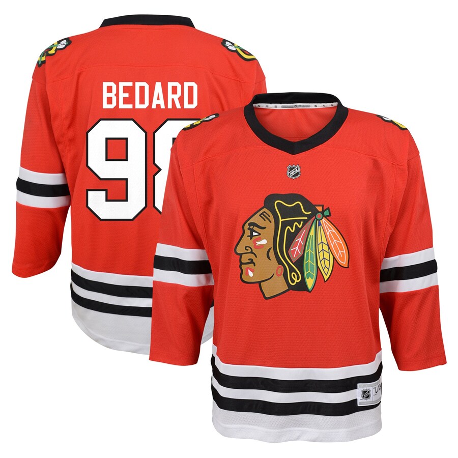 Youth Chicago Blackhawks Connor Bedard Red Home Replica Player Jersey - SUjersey01