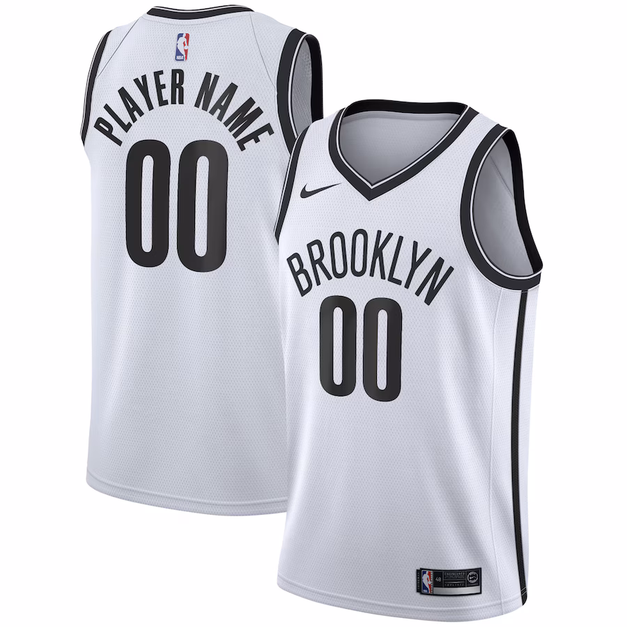 Men's Brooklyn Nets Nike White 2020/21 Swingman Custom Jersey - Association Edition - SUjersey01
