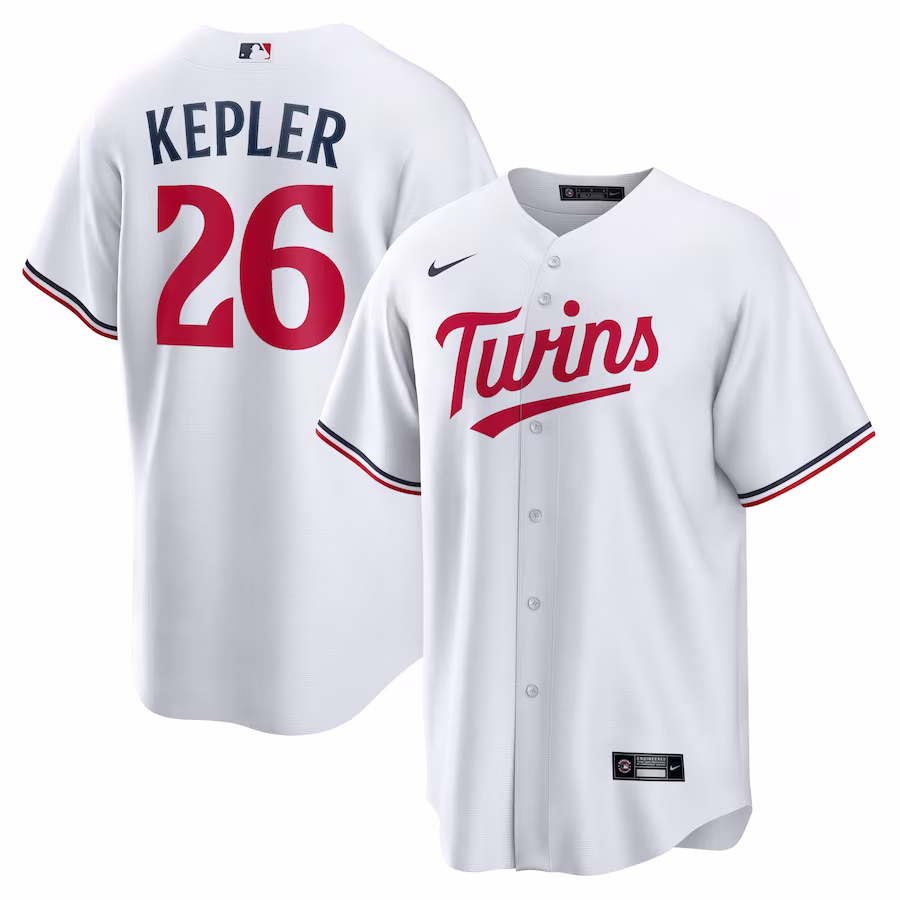Men's Minnesota Twins Max Kepler Nike White Home Replica Player Logo Jersey - SUjersey01