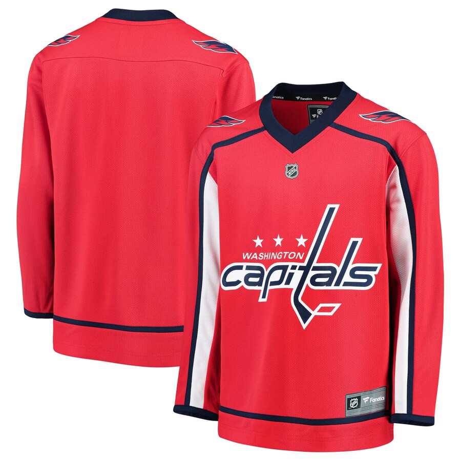 Youth Washington Capitals Fanatics Branded Red Home Replica Blank Jersey - SUjersey01