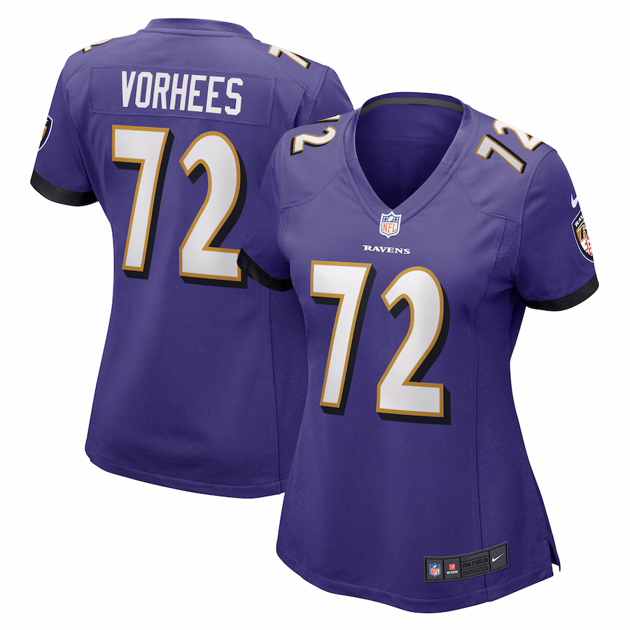 Women's Baltimore Ravens Andrew Vorhees Nike Purple Game Jersey - SUjersey01