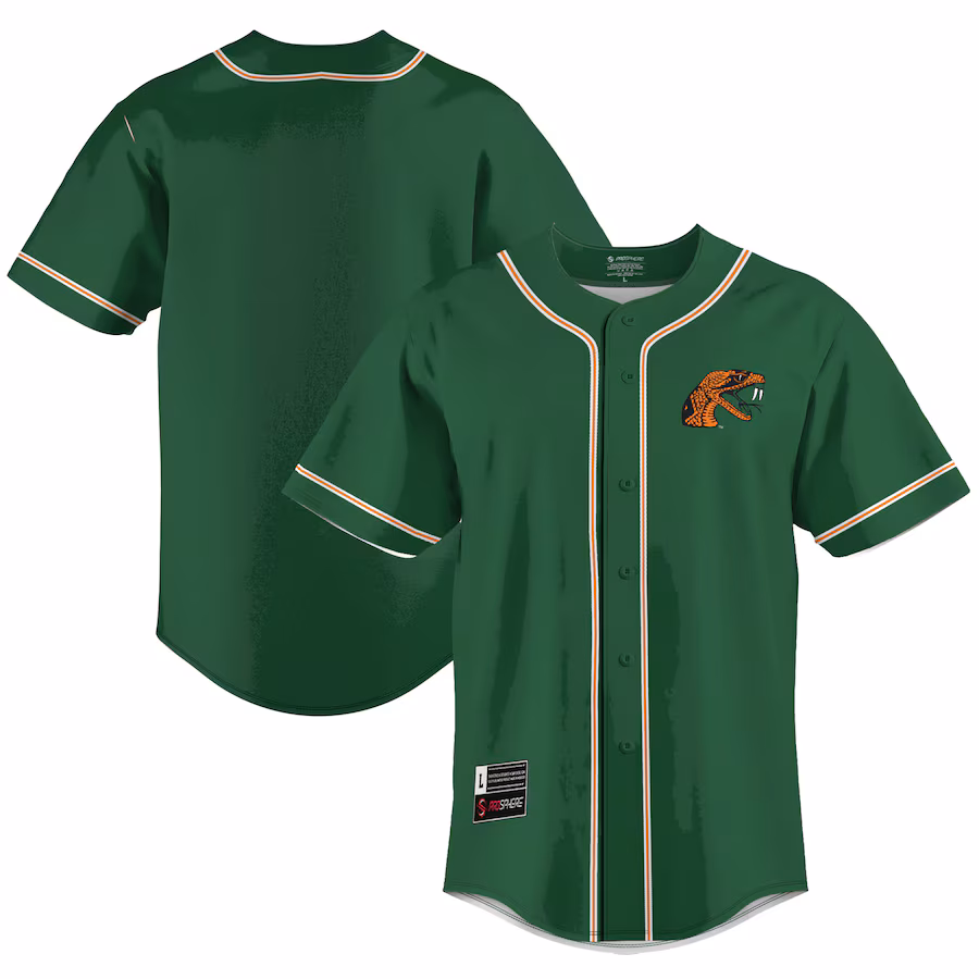 Men's GameDay Greats  Green Florida A&M Rattlers  Lightweight Baseball Jersey - SUjersey01
