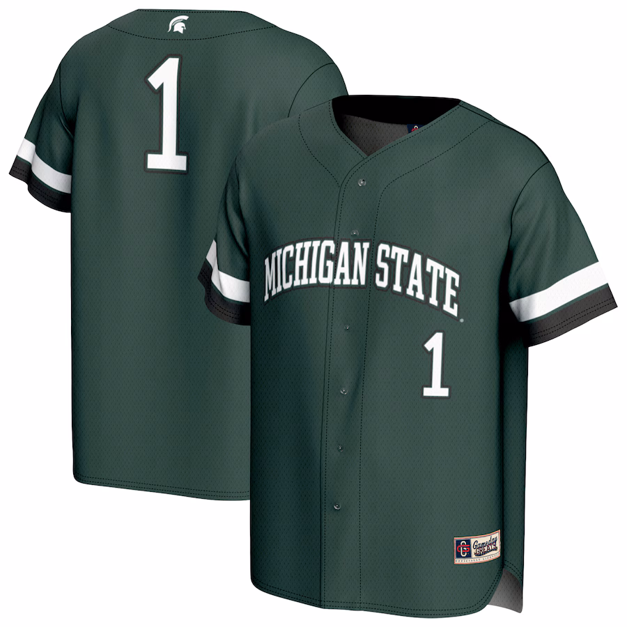 Youth GameDay Greats #1 Green Michigan State Spartans Lightweight Collegiate Baseball Fashion Jersey - SUjersey01