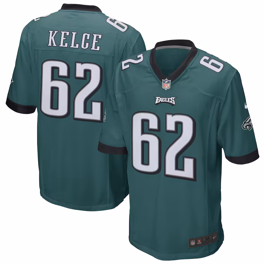 Men's Philadelphia Eagles Jason Kelce Nike Midnight Green Game Jersey - SUjersey01