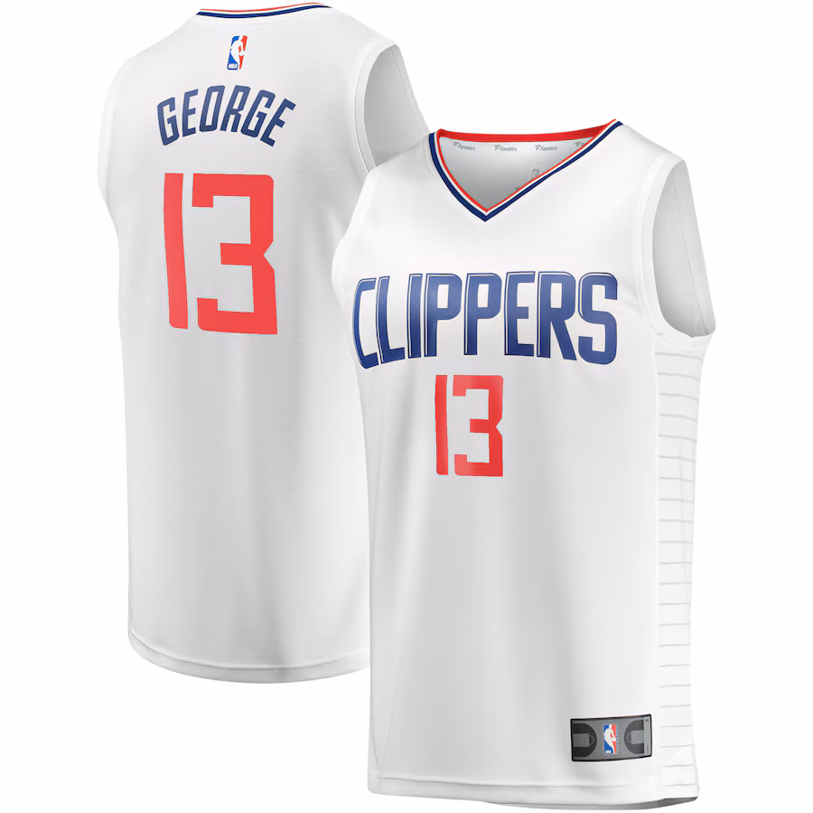 Youth LA Clippers Paul George Fanatics White Fast Break Player Jersey - Association Edition - SUjersey01