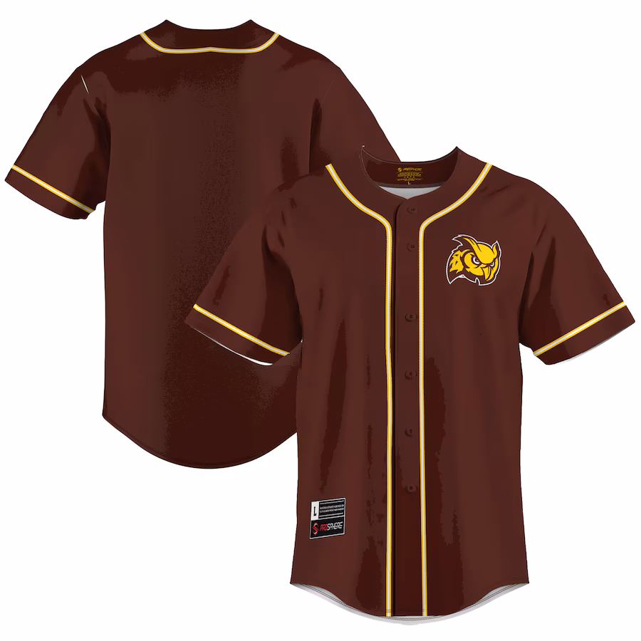 Men's GameDay Greats  Brown Rowan Profs  Lightweight Baseball Jersey - SUjersey01