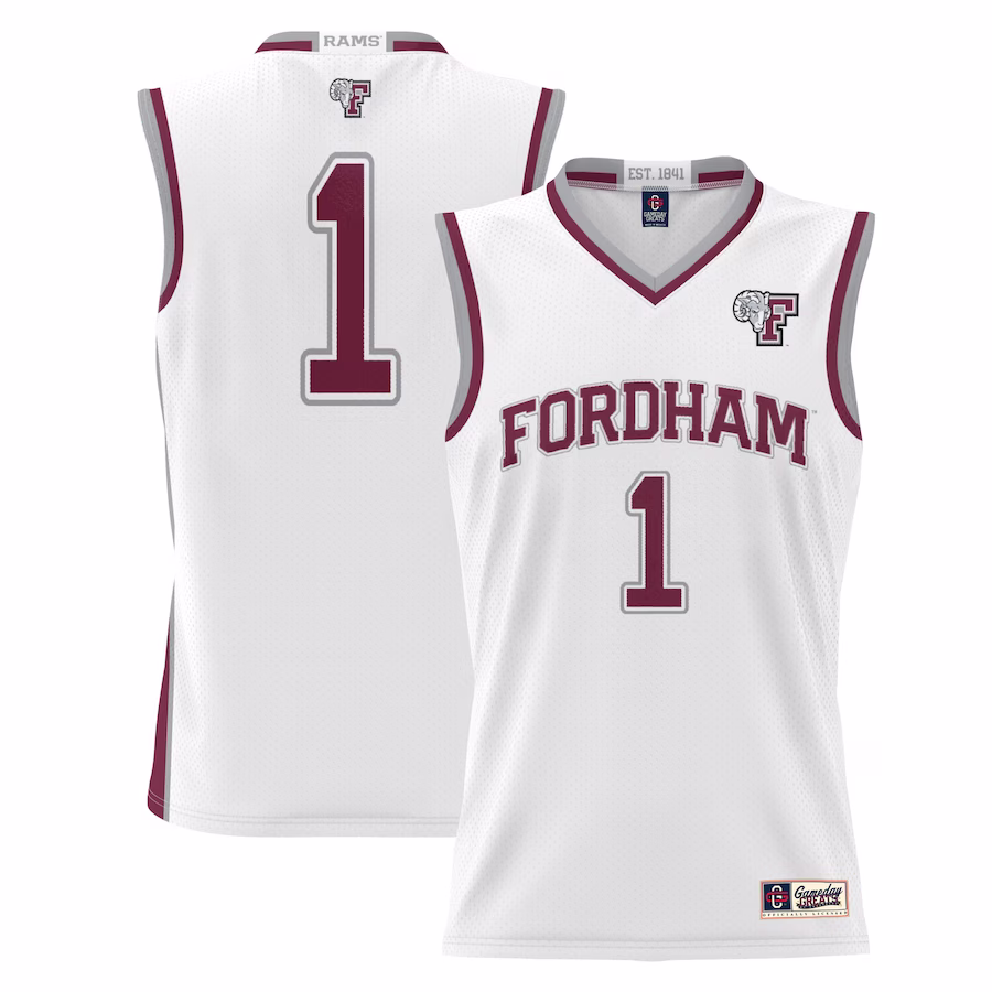 #1 Fordham Rams GameDay Greats Youth Lightweight Basketball Jersey - White - SUjersey01