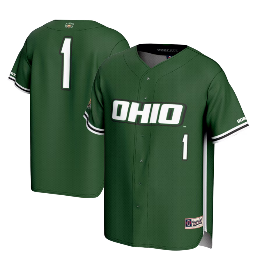 #1 Ohio Bobcats GameDay Greats Lightweight Baseball Fashion Jersey - Green - SUjersey01