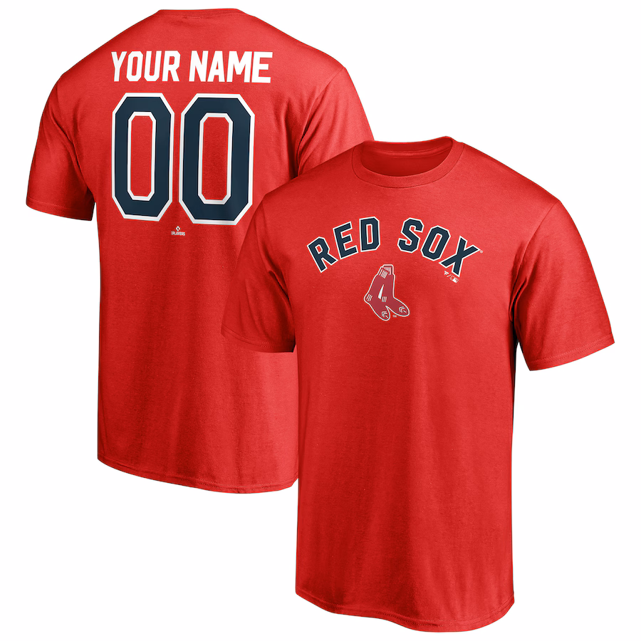 Men's Boston Red Sox Red Cooperstown Winning Streak Personalized Name & Number T-Shirt - SUjersey01
