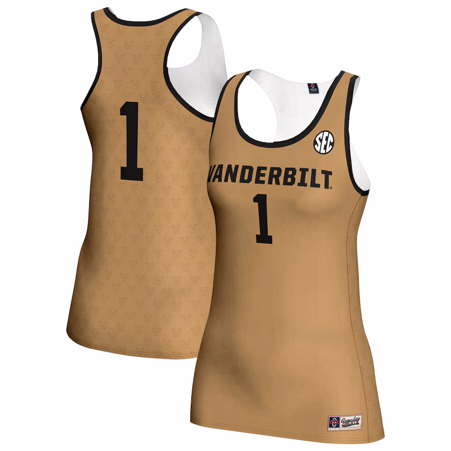 Unisex GameDay Greats #1 Gold Vanderbilt Commodores Women's Volleyball Lightweight Fashion Jersey - SUjersey01